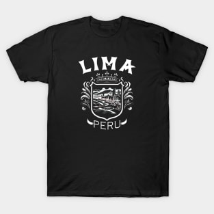 Lima Peru Artistic Shield Seascape Capital T-Shirt